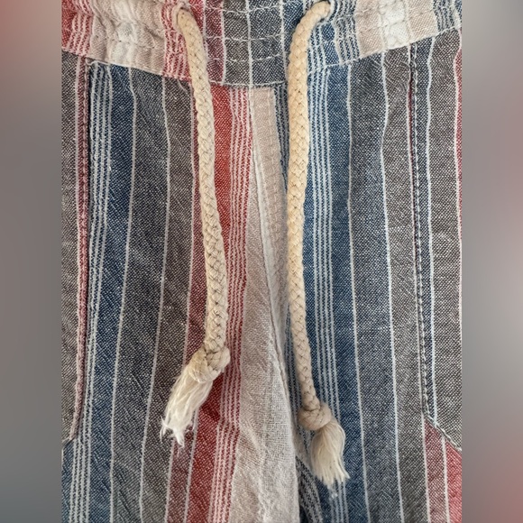 Cali 1850 Printed Linen Pull On Pants - Multi Stripe, size Small - Picture 4 of 8